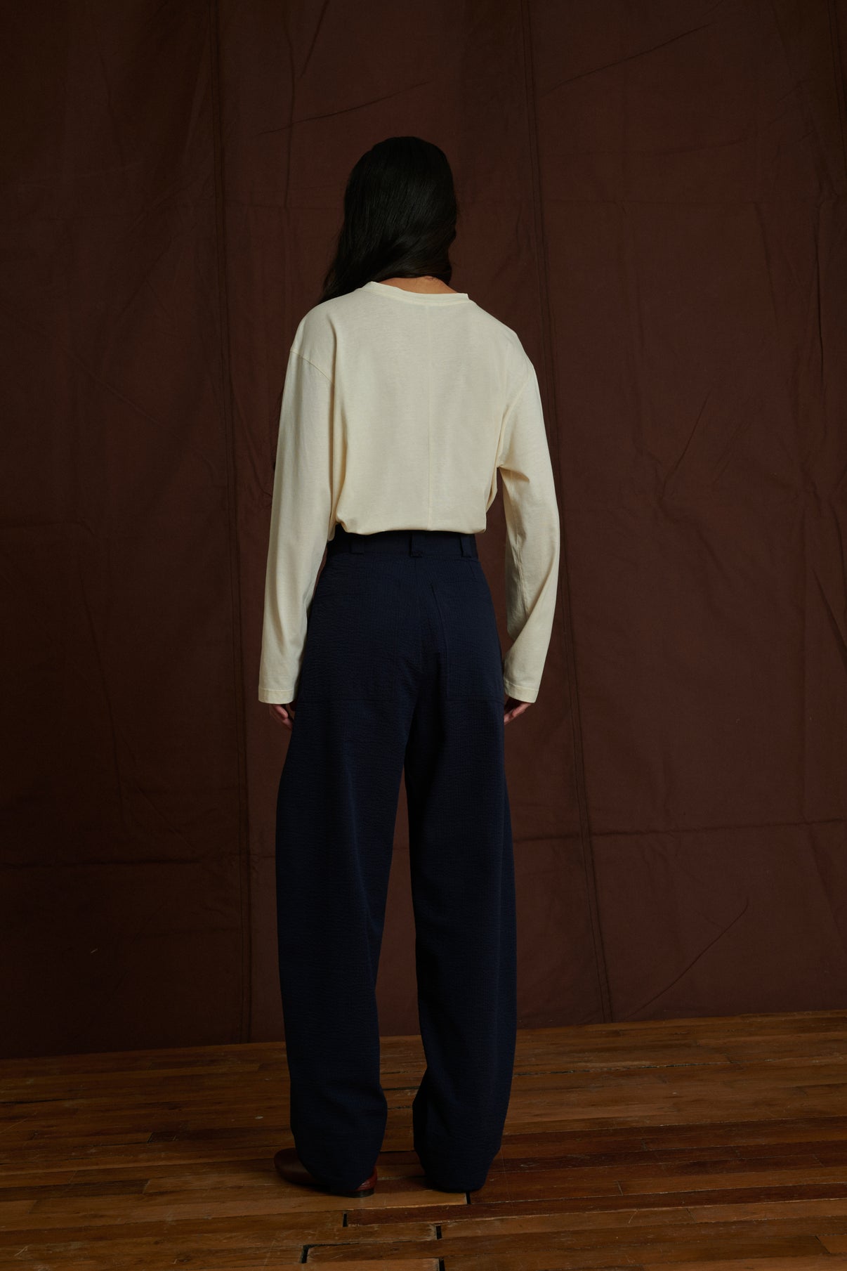 Pantalon Alouette - Navy - Coton - Femme vue 2