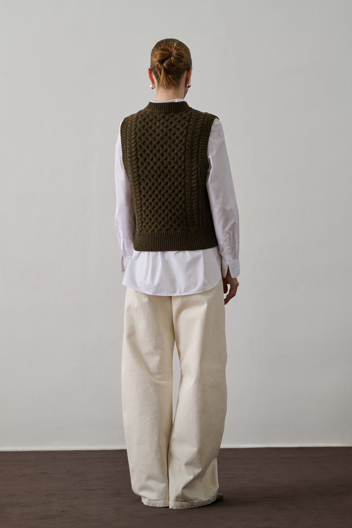 Pull Gareth - Kaki Chiné - Laine - Femme vue 2