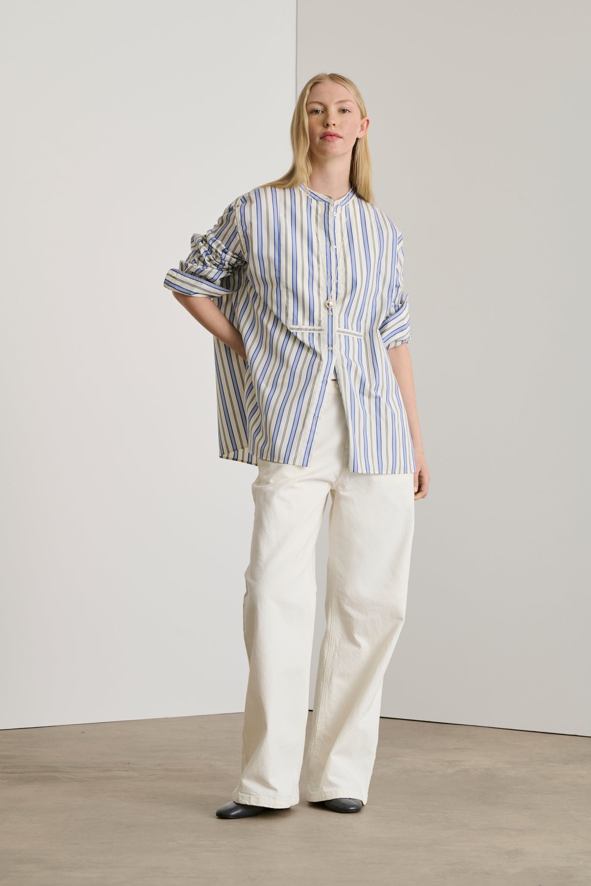 Chemise Dori - Bleu/Blanc - Coton - Femme vue 1